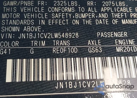 2020 Nissan Rogue Sport Sv Fwd Xtronic Cvt z USA, uszkodzony, nr VIN JN1BJ1CV2LW548928